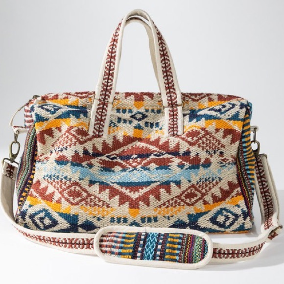NEW Navajo Aztec Woven Weekender Duffle Bag - Picture 2 of 15
